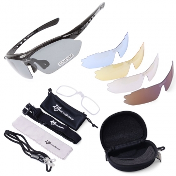 Lentes Rockbros Polarizado Ciclismo 5 Micas 12 Piezas Uv400