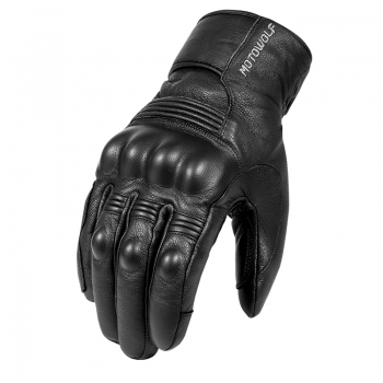 Guantes de cuero para motociclismo de Invierno Motowolf MDL0313
