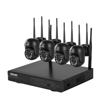 Kit NVR inalámbrico 4 Cámaras de seguridad IP Wifi QHD 1296P 3MP ESCAM WNK614
