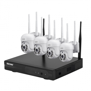 Kit NVR inalámbrico 4 Cámaras de seguridad IP Wifi QHD 1296P 3MP ESCAM WNK714