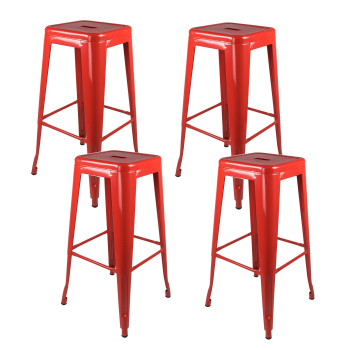 Pack 4 Taburetes Pisos de Metal Tolix para Bar Comedor LF5-03H
