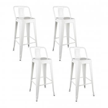 Pack 4 Taburetes Pisos con respaldo de Metal Tolix para Bar Comedor LF5-03HB