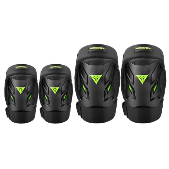 Pack de Rodilleras Cortas y Coderas para Motociclismo  Motowolf 1034HJ-G